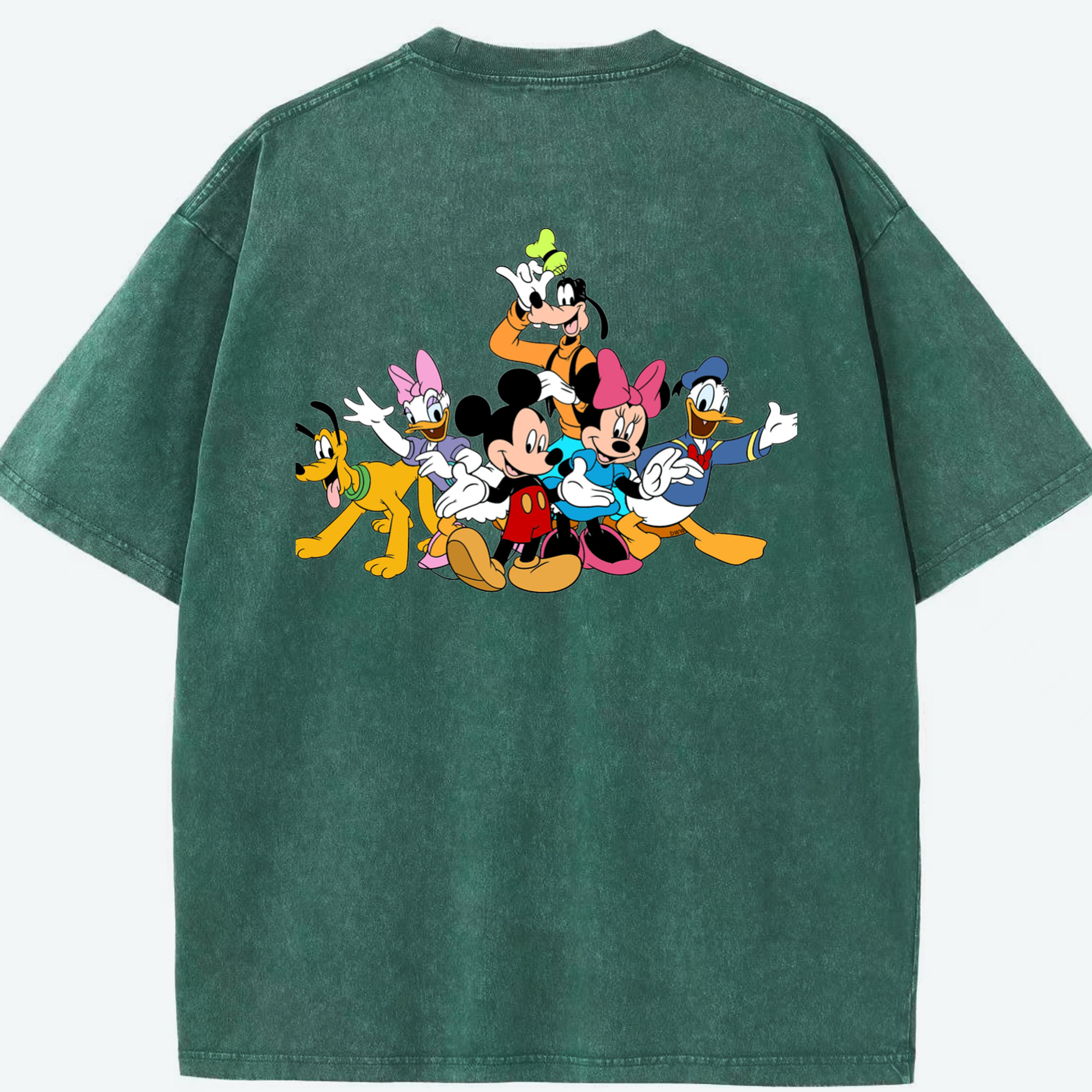 （画像用） ミッキーマウス Mickey Mouse 綿100% ヴィンテージ風 半袖Tシャツ（背面プリント）